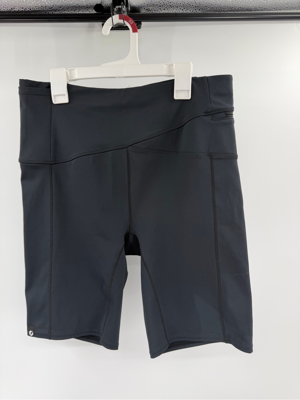 Oiselle Women's Size 14 Black High-Waist Performance Bike Shorts Pockets